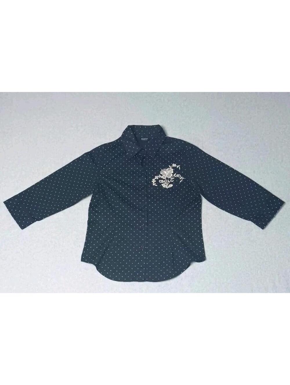 Austin Clothing Company Long Sleeve Button Down Up Womens Size Small Navy...